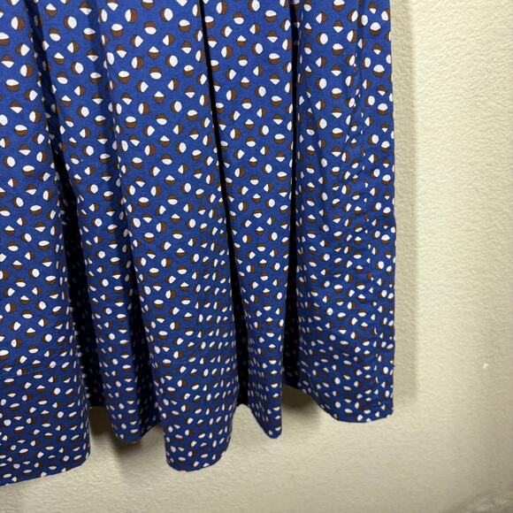 Kate Spade Size 6 Fit & Flare Mini Dress Blue White Geo Dot Poplin Cotton Blend - Picture 9 of 12